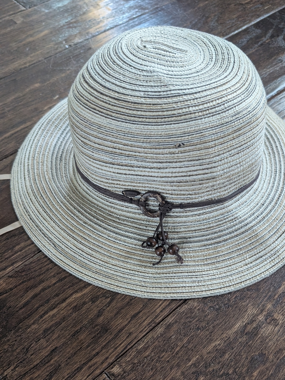 Kooringal Sun Hat Wide Circular Brim Woven Brown and Tan